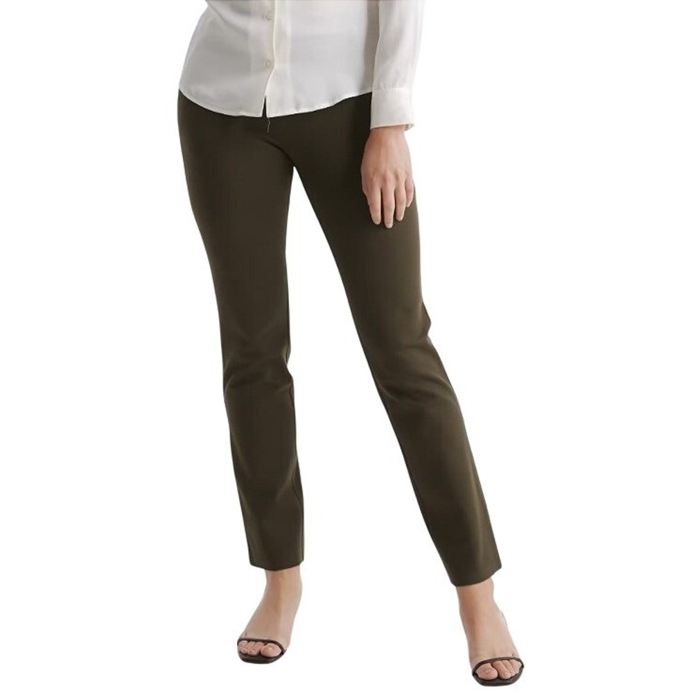 NWOT Quince Women's Ultra-Stretch Ponte Straight Leg Pants Olive Size Large